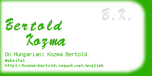 bertold kozma business card